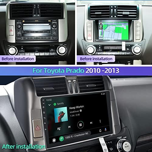 [2 + 32 ג 'יגה-בייט] אנדרואיד 11 רדיו לרכב לטויוטה פראדו 2010 2011 2012 2013, סטריאו עם מסך מגע